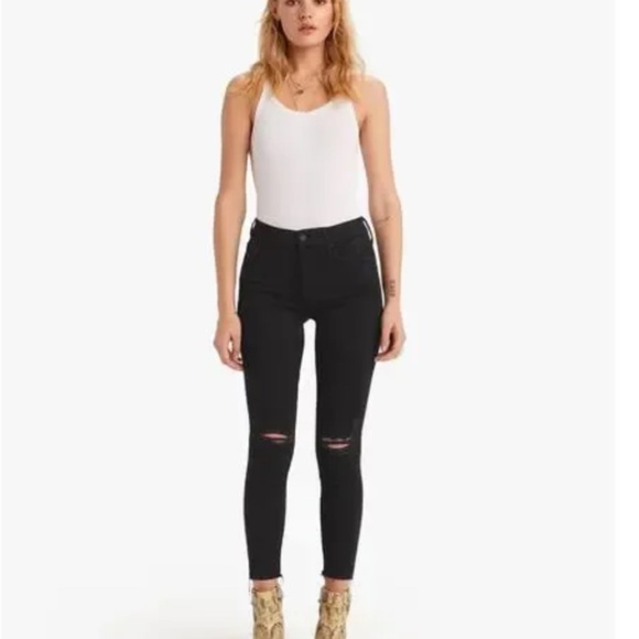 Mother Denim The Looker Guilty As Sin Ankle Fray Jean Black Size 27 - Picture 1 of 9